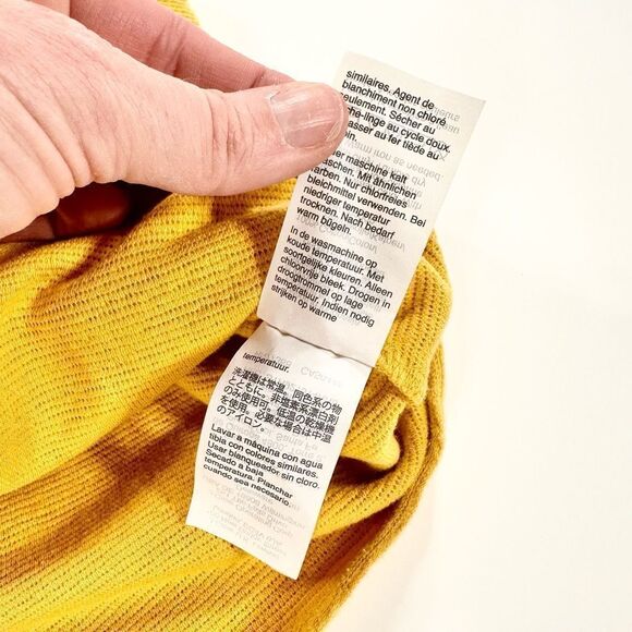 Madewell Texture & Thread mustard ribbed button front tank with tie waist S - Picture 6 of 8